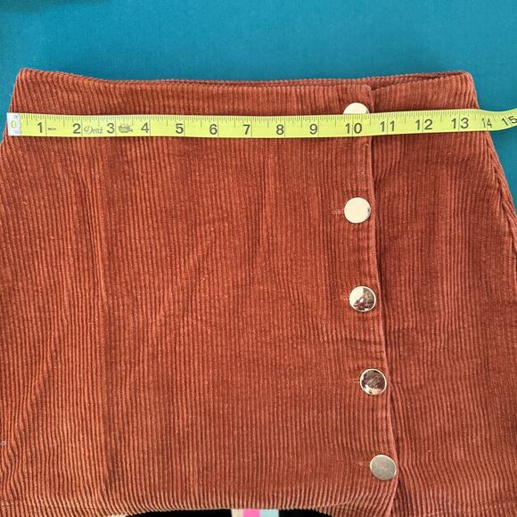 Lulu’s Corduroy Mini Skirt Women Sz XS Brown Autumn Academia Schoolgirl Preppy - Picture 7 of 8